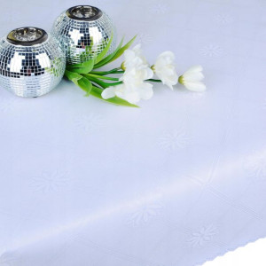 obrus PLAMOODPORNY 400x140 biały wzór 114 AGMAR