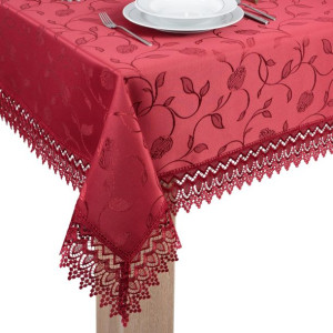 obrus z GIPIURĄ bordo plamoodporny 200x140 tk.127