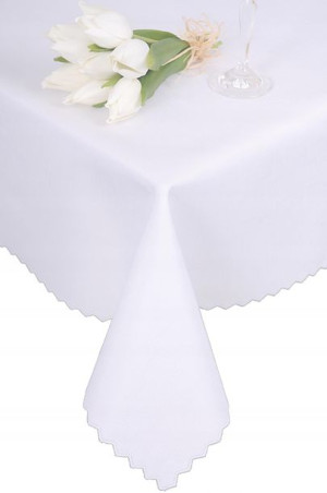 obrus biały plamoodporny ząbek 200x120 wz.1 kolory