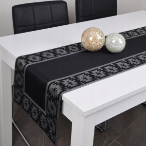 Bieżnik plamoodporny VEGA LUX 40x180 czarny-srebro