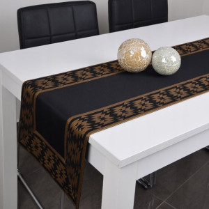 Bieżnik plamoodporny VEGA LUX 40x220 czarny-złoto