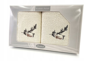 Komplet 2 ręczników Gift 50 70 Greno kremowy w1