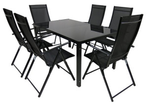 ZESTAW MEBLI OGRODOWYCH BORNEO 6x Krzesło BORNEO + Stół 150x90