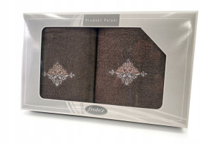 Komplet 2 ręczników Gift 50 70 Greno brązowy w3