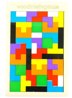 Puzzle drewniane układanka TETRIS klocki z drewna