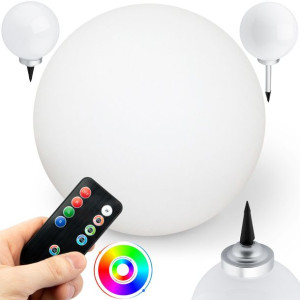 Lampa Ogrodowa KULA LED SOLARNA RGB NAZIEMNA wbijana 30cm + pilot