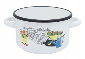 Garnek Emaliowany Elo-pol Biały Ogród 16 Cm 1,4 L