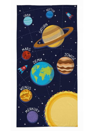 Ręcznik 100% bawełna 140x70cm Planety Kosmos