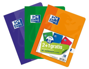 Zeszyt w kratkę A5, Oxford Esse, 80 kartek, 90g, 2+1 gratis