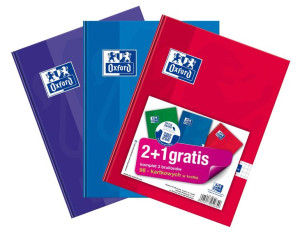 Brulion w kratkę A5, Oxford Esse, 96 kartek, 90g, 2+1 gratis