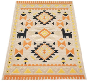 Dywan Gray 03 boho beżowy / pomarańczowy