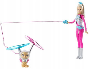 Barbie Zestaw lalka i latający kotek