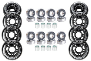 8x Kółka do rolek Raven 76mm + 16x Łożyska Croxer ABEC9