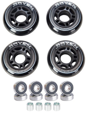 4x Kółka do rolek Raven 80mm + 8x Łożyska Croxer ABEC9