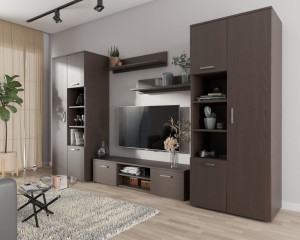 Meblościanka Apollo Meble do salonu pokoju wenge
