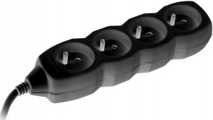 Przedłużacz Tracer PowerCord 3m 4 gniazda black