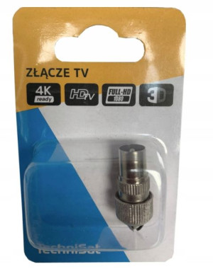 Złącze TV Męskie Metalowe TechniSat srebrny 4K