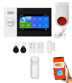 Bezprzewodowy alarm 2G GSM + WiFi - HXA007 R1 + syrena bezprzewodowa 120 db