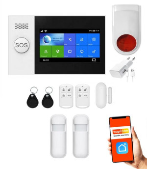 Bezprzewodowy alarm 2G GSM + WiFi - HXA007 R2 + syrena bezprzewodowa 120 db