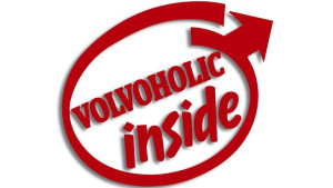 Wycinana naklejka VOLVOHOLIC INSIDE volvo czerwona