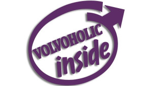 Wycinana naklejka VOLVOHOLIC INSIDE volvo fioletowa