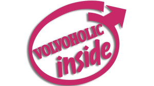 Wycinana naklejka VOLVOHOLIC INSIDE volvo różowa
