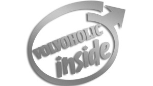 Wycinana naklejka VOLVOHOLIC INSIDE volvo srebrna