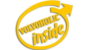 Wycinana naklejka VOLVOHOLIC INSIDE volvo żółta