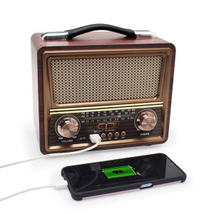 Retro Radio Przenośne Bluetoth Powerbank 1200 USB