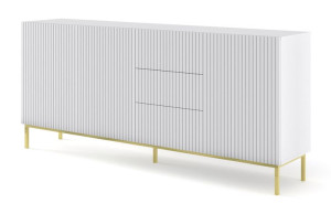 Komoda RAVENNA B 200 cm 3D3S frez biały mat z ramą