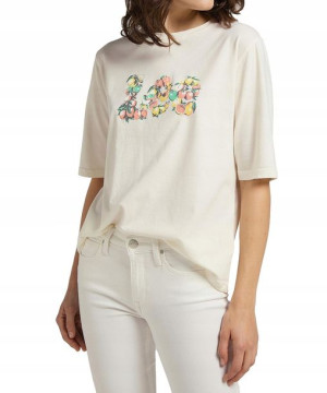 T-shirt Lee HALF SL GRAPHIC TEE L44JEPNQ Ecru S