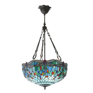 Dragonfly Blue lampa wisząca odcienie brązu 64074 Tiffany