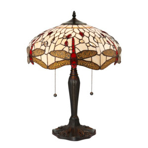 Dragonfly Beige lampka stołowa odcienie brązu 64085 Tiffany