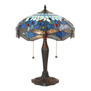 Dragonfly Blue lampka stołowa odcienie brązu 64089 Tiffany