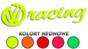 Wycinana naklejka VOLKSWAGEN RACING vw kolory neonowe