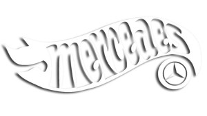 Wycinana naklejka MERCEDES a'la hot wheels biała