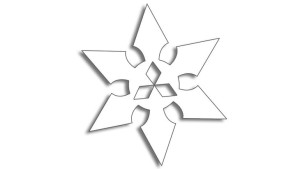 Wycinana naklejka MITSUBISHI SHURIKEN biała