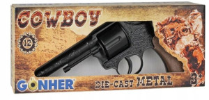 Metalowy Rewolwer Kowbojski 12 naboi