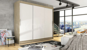 Szafa Przesuwna Bez Luster 250 Cm - 250x215x58 - Szafa Bez Lustra