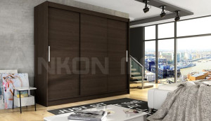 Szafa Przesuwna Bez Luster 250 Cm - 250x215x58 - Szafa Bez Lustra