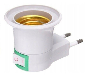 Adapter przejściówka na żarówkę z gwintem E27 230V końcówka