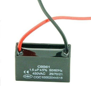 Kondensator rozruchowy CBB61 do silników 1.5uF 450VAC z przewodami