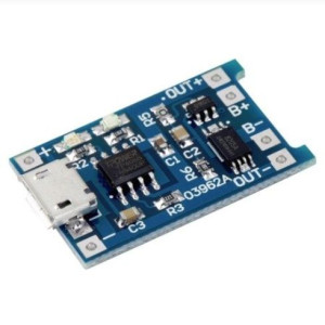 Zasilacz buforowy - Ładowarka Micro USB 1A do Li-pol 18650 - na TP4056