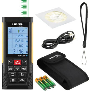 Dalmierz laserowy zielony 70m USB/BT NIVEL HDM-70G