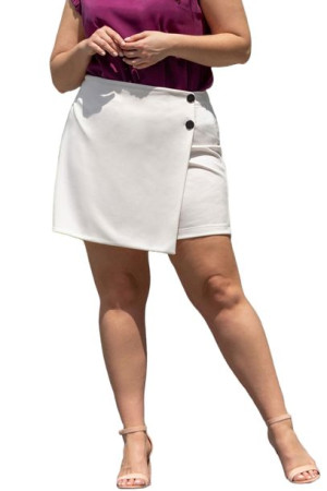 Szorty SOFIA spódnico-spodnie białe 56 PLUS SIZE