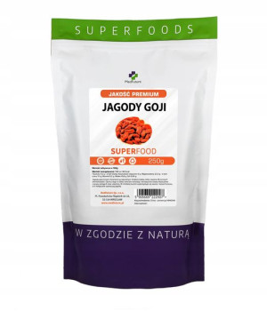 JAGODY GOJI duże świeże suszone na słońcu 250 g