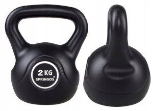 Kettlebell hantel SPRINGOS 2kg Black kula