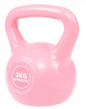 Kettlebell różowy hantel SPRINGOS 2kg kula