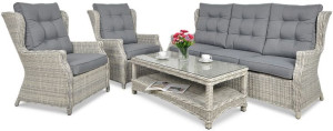 Zestaw Technorattanowy Trivento 3 White Grey