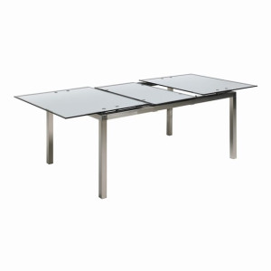 Stół rozkładany 160(210)x100x76 białe szkło ,nogi ze stali